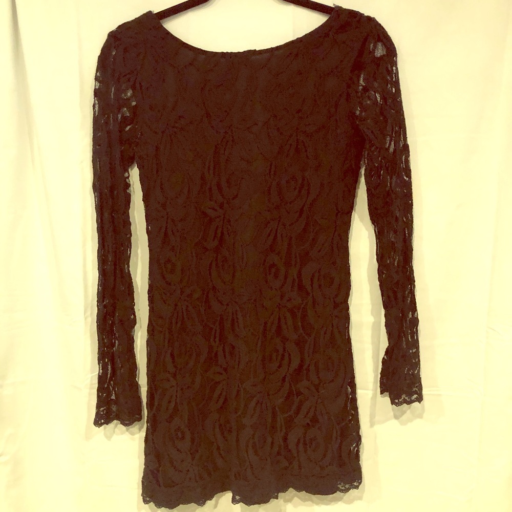 Long Sleeve black Lace Dress